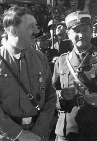 Adolf Hitler with Franz von Epp and Heinrich Himmler in Kelheim for the celebration of the Befreiungsfeier
