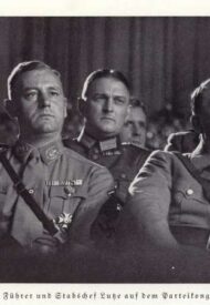 Hitler with Viktor Lutze at the Nazi Party Congress, Nuremberg, 1936 (b/w photo)